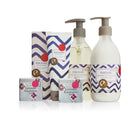 Hair wash ritual gifting set, contains a Lavender Eucalyptus scented shampoo, conditioner, two 50g soaps, & 75ml hand cream. 