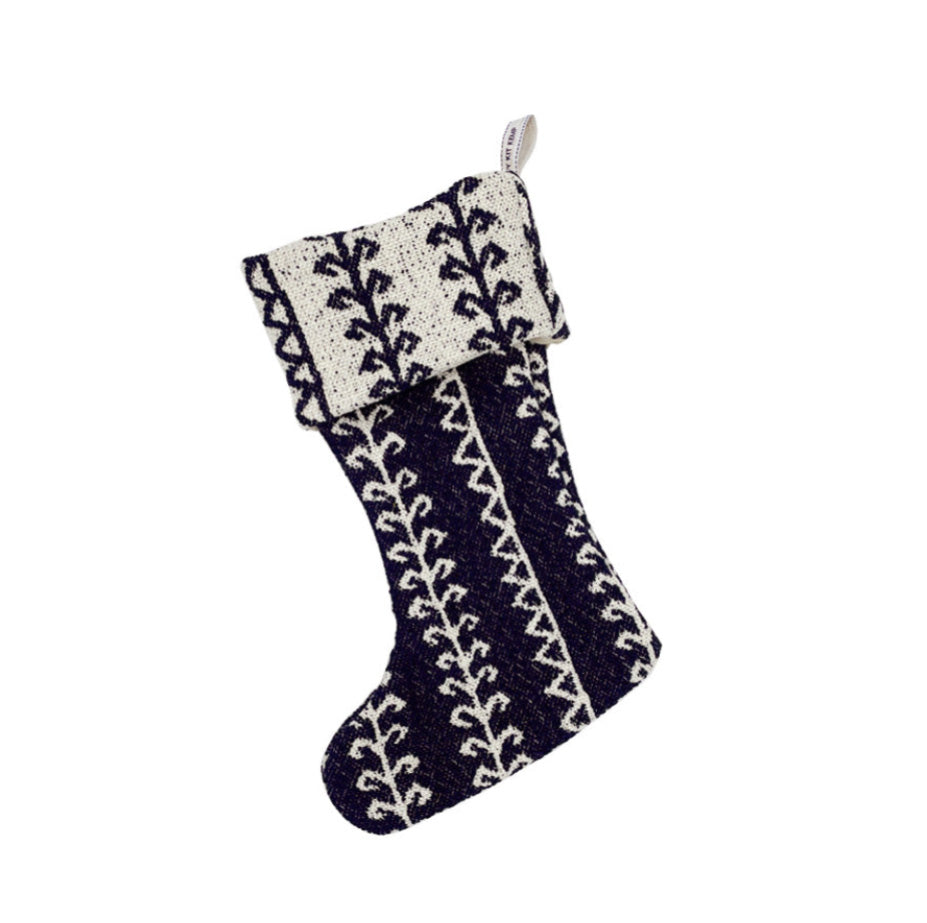 Limited edition Kit Kemp Little Weed Christmas stocking. Handmade in the UK from re-purposed Christopher Farr fabric with a unique, lyrical geometric design.