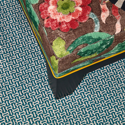 Miss Muffet Teal - Small Woven Rug