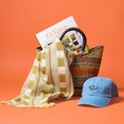 Unisex blue cotton baseball cap with doodles bee yourself embroidery design