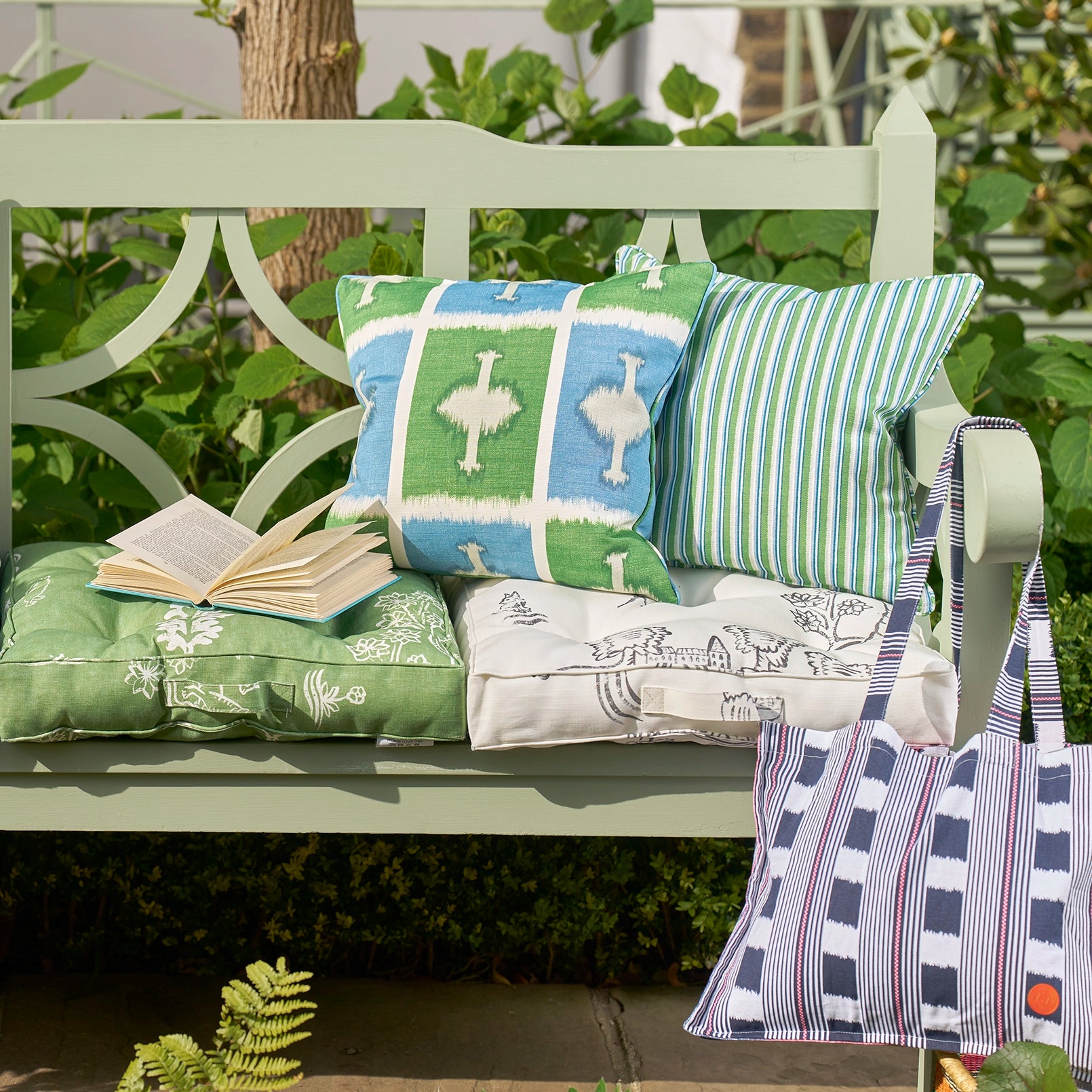 Friendly Folk Outdoor Seat Cushion