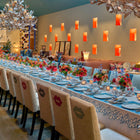 Petal Cutwork Tablecloth - Blue