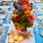 Petal Cutwork Tablecloth - Blue