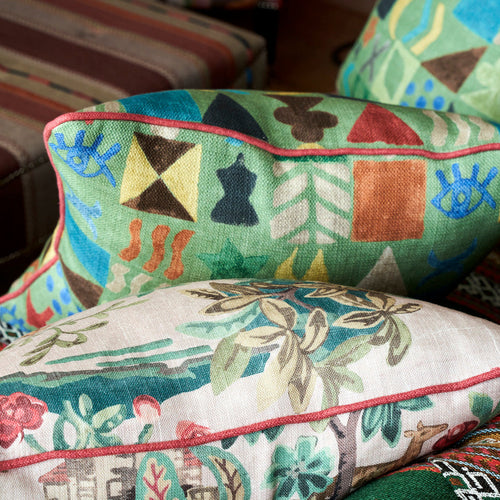 The Potato Print Cushion is a standout graphic piece inspired by the work of one of Kit's favourite visual artists, Joe Tilson.