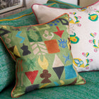 Psycho Sprig Tropical Yellow Cushion paired with Potato Print green cushion.