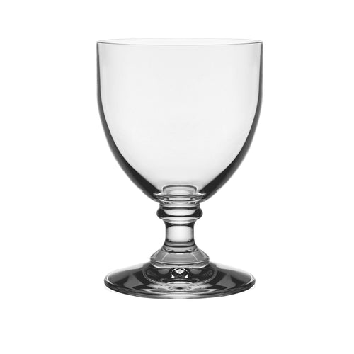 A large clear stemmed wine glass by Kit Kemp