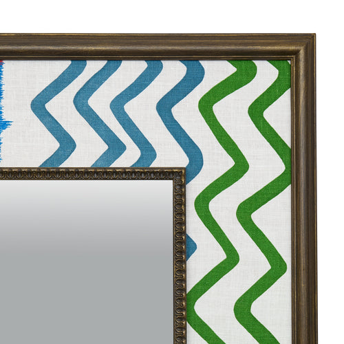 Rick Rack Green Fabric Mirror