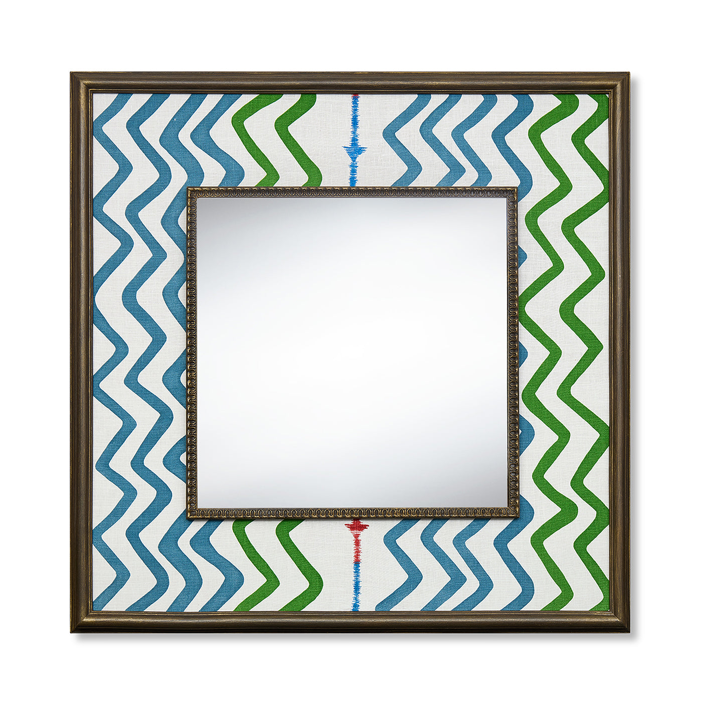 Rick Rack Green Fabric Mirror
