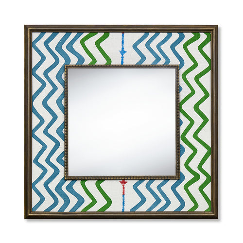 Rick Rack Green Fabric Mirror
