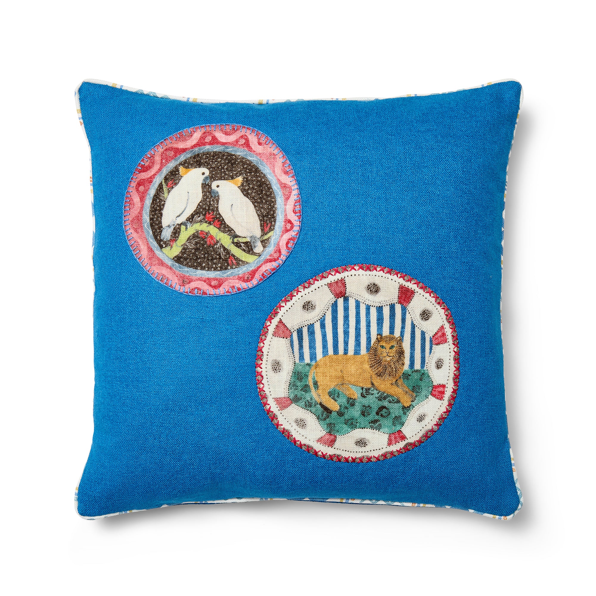 Robina’s Applique On Blue Cushion