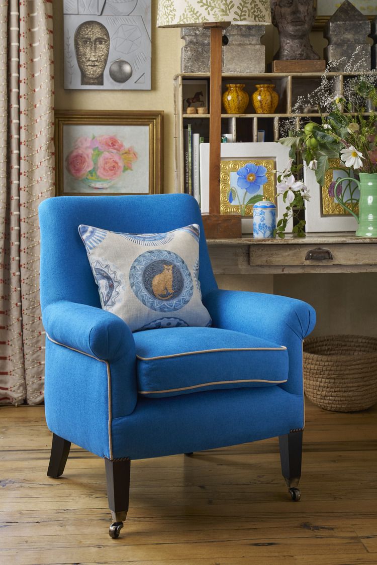 Robina's Dinner Party Blue Cushion