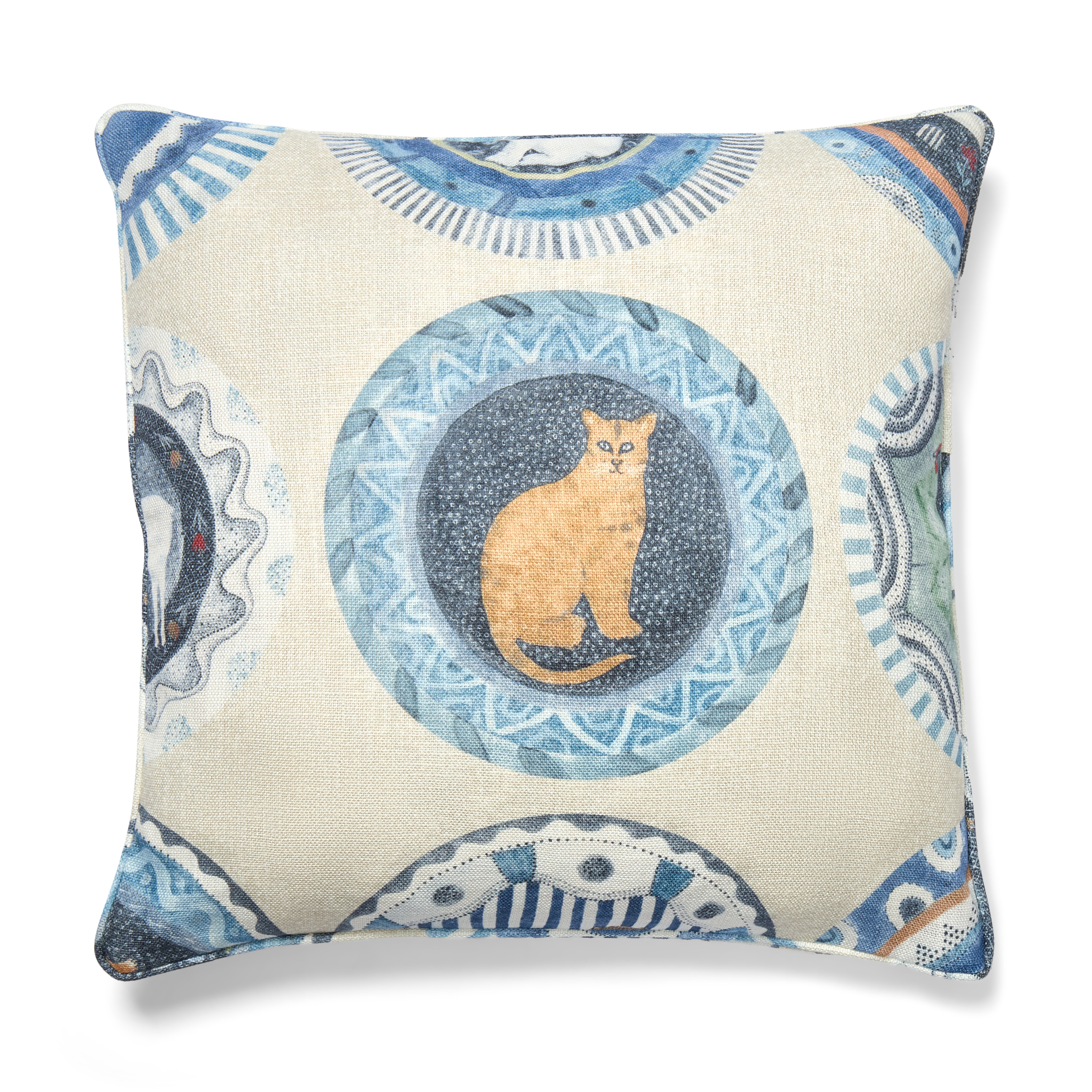 Robina's Dinner Party Blue Cushion