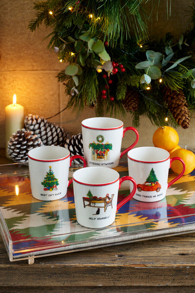 Doodles Christmas Deck the Walls Mug