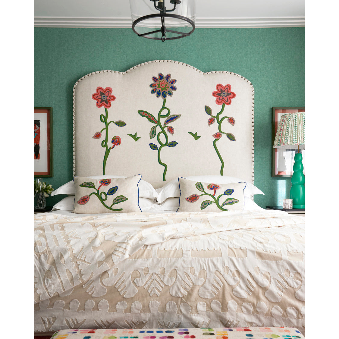 Ruby Headboard - Spring Flower Appliqué