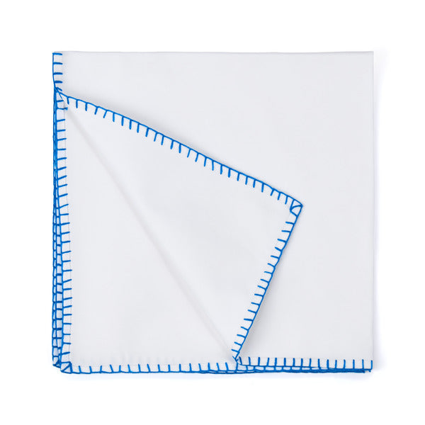 Set of 6 Blue Blanket Stitch Napkins
