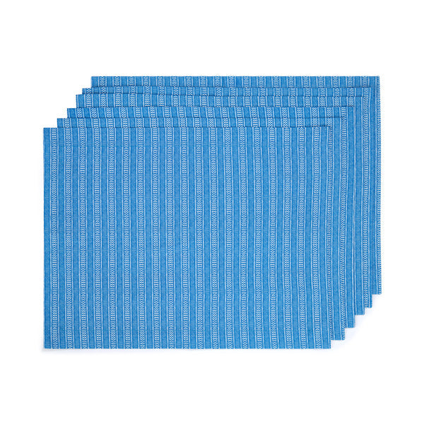 Set of 6 Chess Blue Placemats
