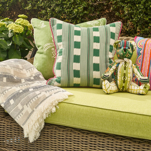 Friendly Folk Basil Green Outdoor Cushion