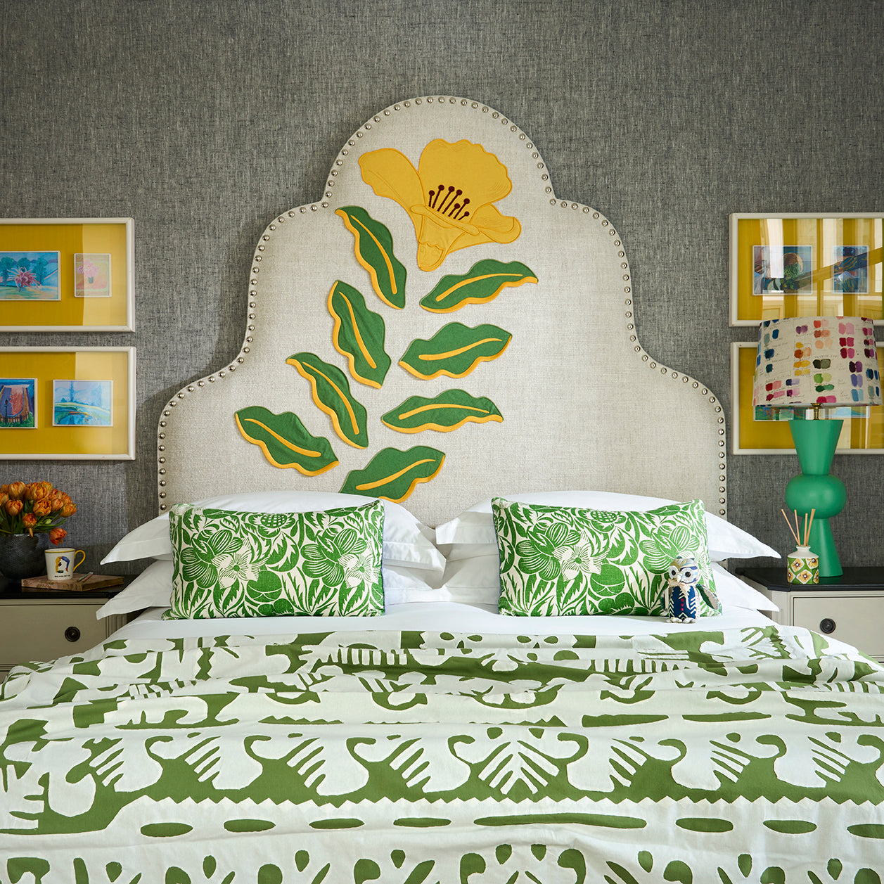 Moonflower Headboard - Hibiscus
