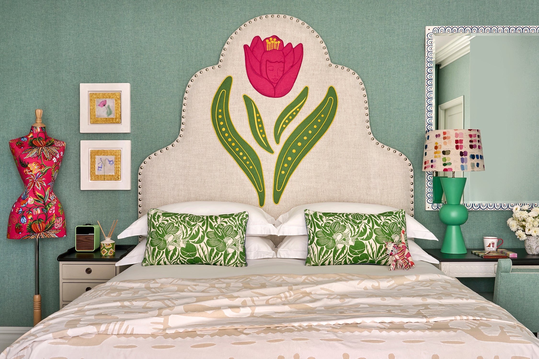 Moonflower Headboard - Bella Blush Tulip