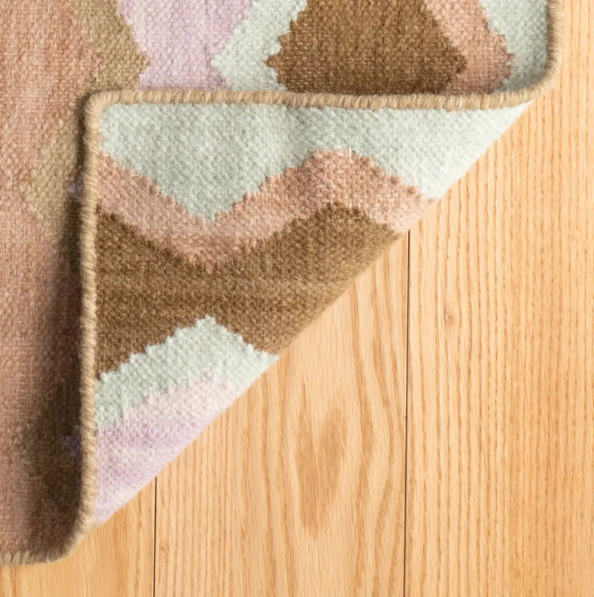 Handwoven rug, part of the Kit Kemp for Annie Selke collection. Ideal for high-traffic areas, including living rooms, kids' rooms, offices, and hallways.