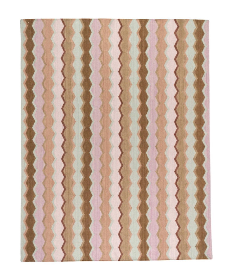 Kit Kemp large rug inspired by fishing nets off the coast of Barbados. 