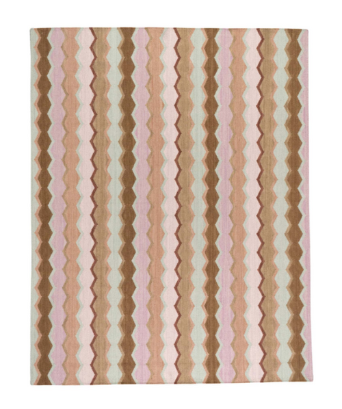 Kit Kemp large rug inspired by fishing nets off the coast of Barbados. 