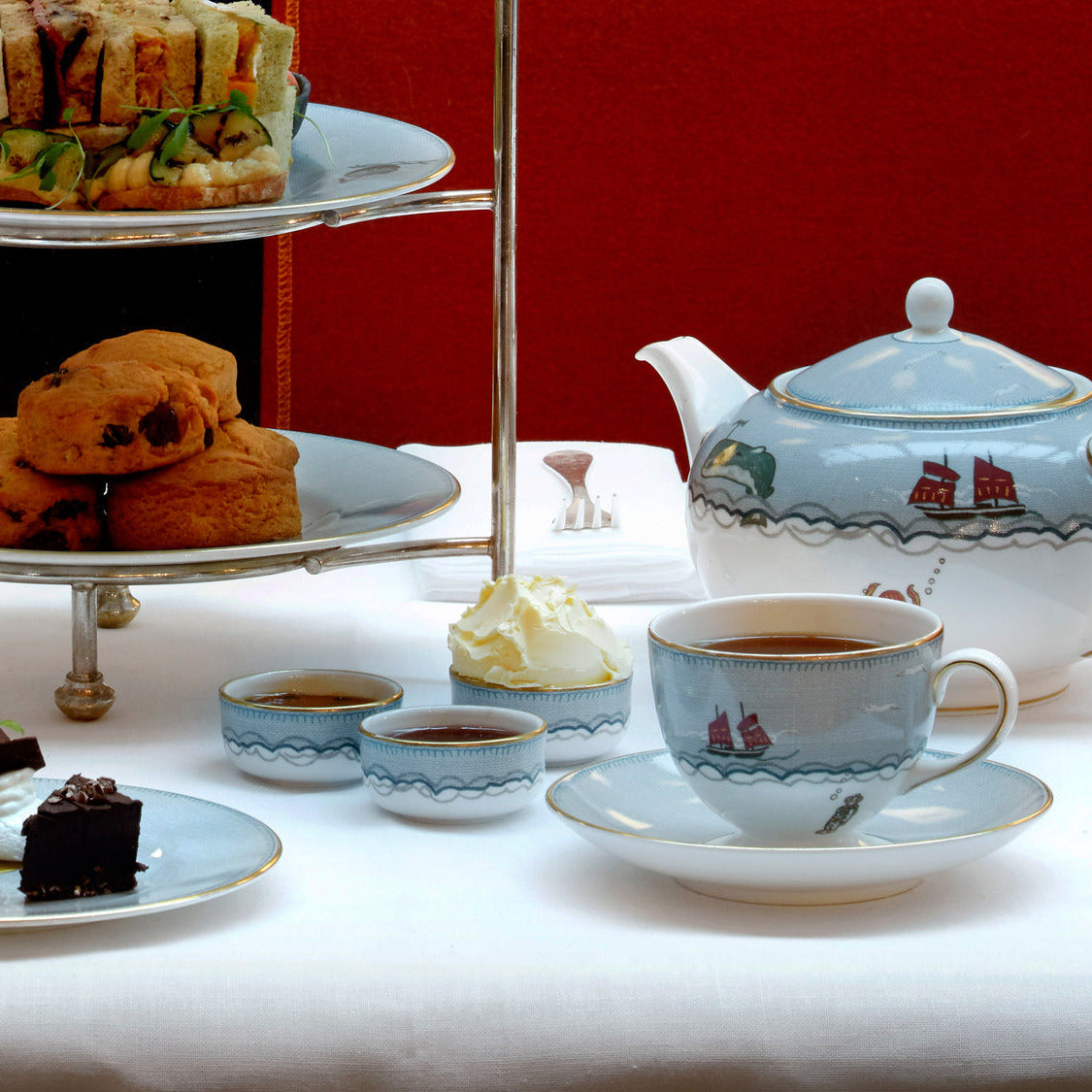 Sailor's Farewell Tea Set for daily tea rituals and joyful occasions. Designed By Kit Kemp.