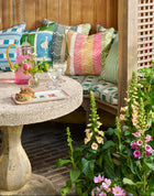 Casual dining sandwich and sharing food tray with doodle drawings design created by Willow Kemp for Spode. Perfectly sized and practical ceramic finish for picnic tables and sharing table settings.