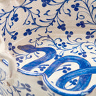 Close up of the hand-painted artwork showing the flora and snake details as part of Snake in a Garden by Katrin Moye