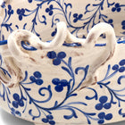 Blue floral detail and artist technique by Katrin Moye adds texture and depth to this Snake in a Garden artwork by Katrin Moye