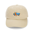 Unisex beige cotton baseball cap with sofa so good embroidery design