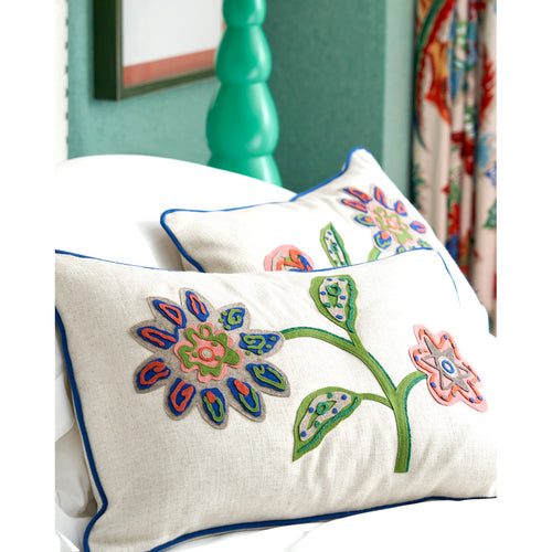 Spring Flower Appliqué Cushion 1