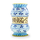 Albarello jar by Katrin Moye, part of a collection inspired by wellness and wellbeing positive messaging, with title such as Stand Upon One Leg