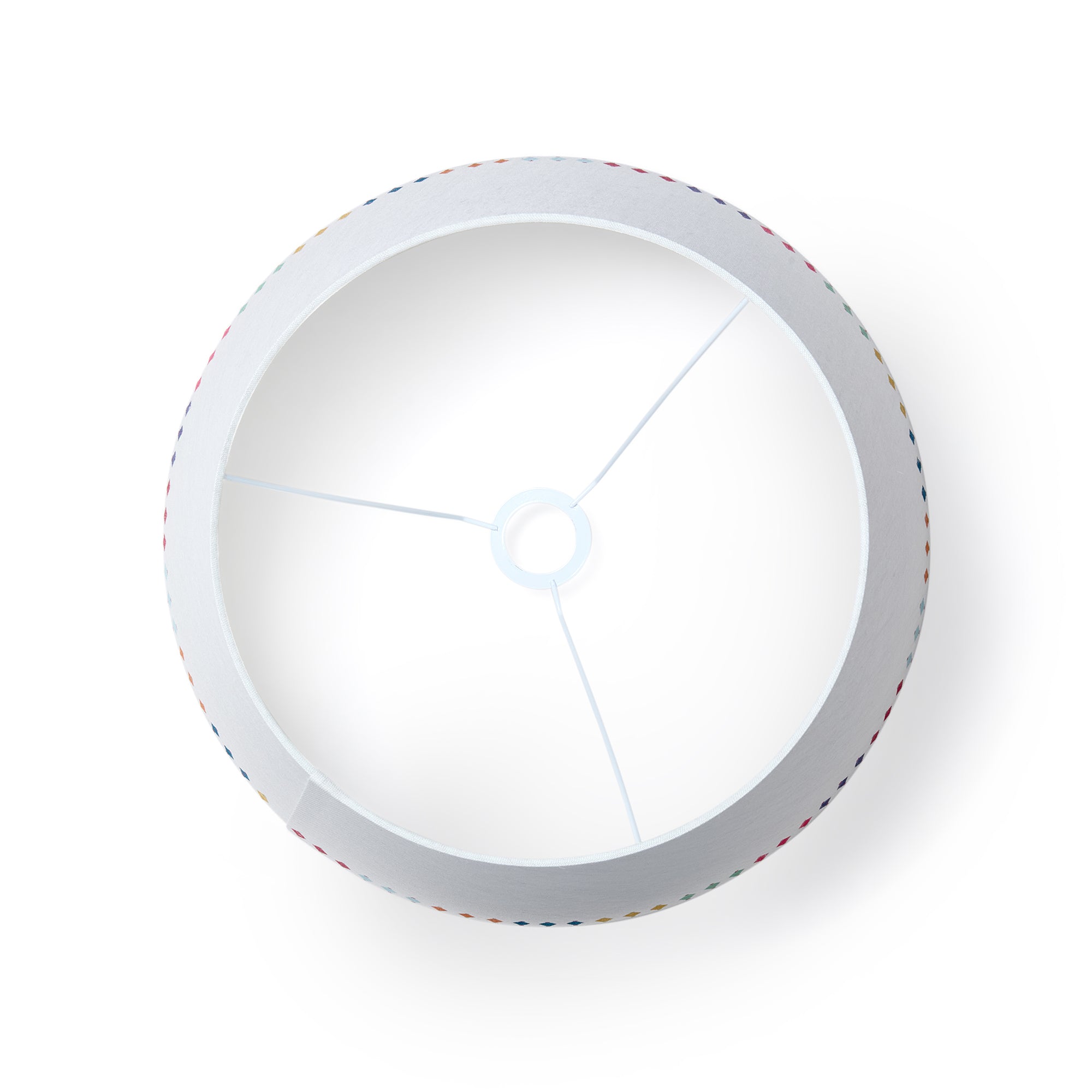 Linen lampshade with diamond pattern block printed design exclusively for Shop Kit Kemp