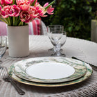 Kit Kemp's Tall Trees fine bone china dinner plate, for fine dining and casual outdoor tableware setting.