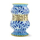 Decorative Albarello jar by Katrin Moye, titled Ten Thousand Steps, part of four artworks inspired by John Wesley and Michael Moseley. 