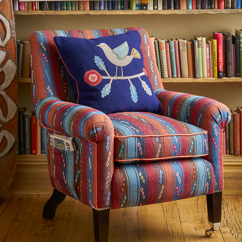 Blue Bird Square Cushion