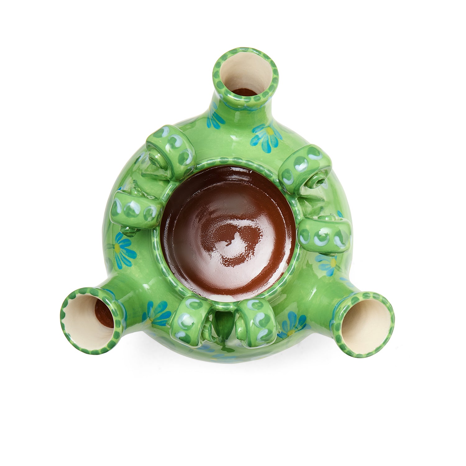 Tulip Vase from top, glazed interior and exterior.