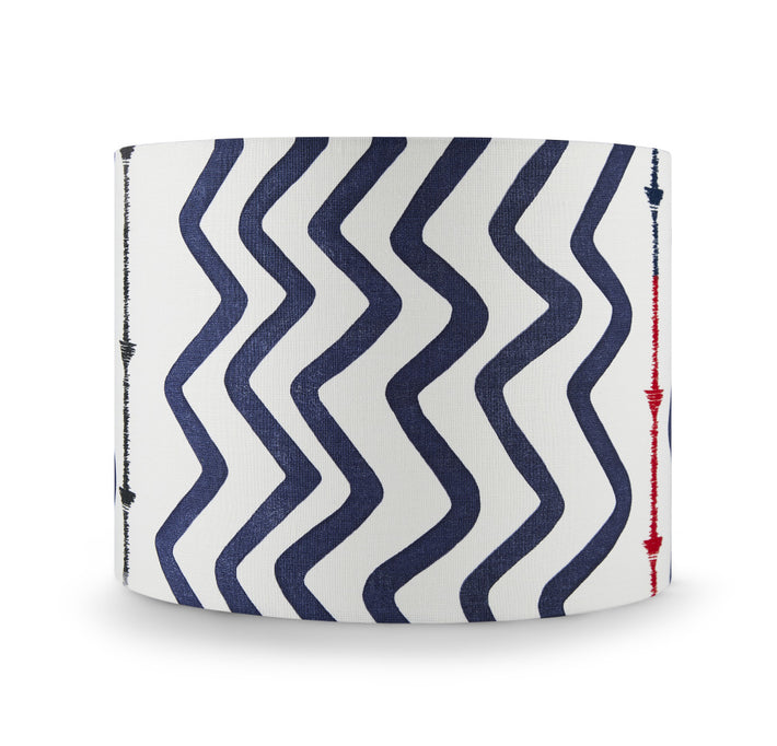 Rick Rack Indigo Cylinder Lampshade