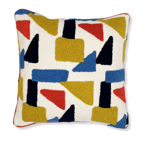 Geometric Embroidery Cushion