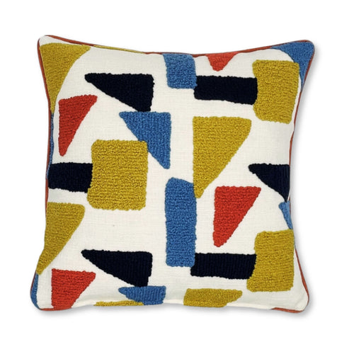 Geometric Embroidery Cushion