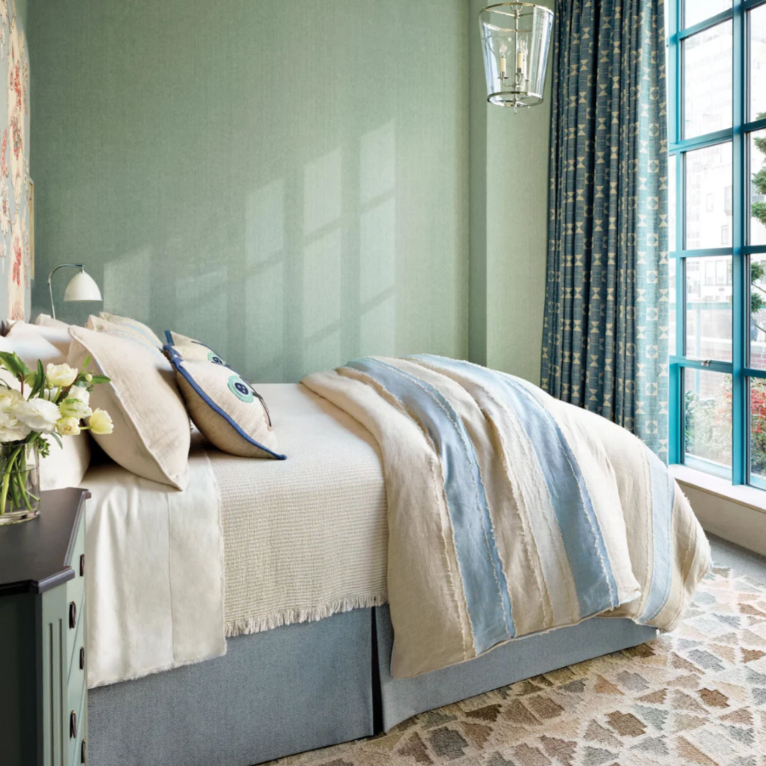 Moon Hills Linen Lapis Duvet Cover