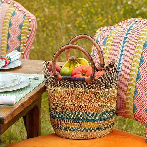 Versatile Vera basket for storing favourites, use as shopping bag or alternative to tote bag. Handmade for Shop Kit Kemp