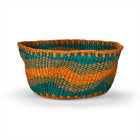 With tones of green, teal, orange and natural grass tone, Wave Basket set of two baskets is a fun option to kitchen and larder storage.