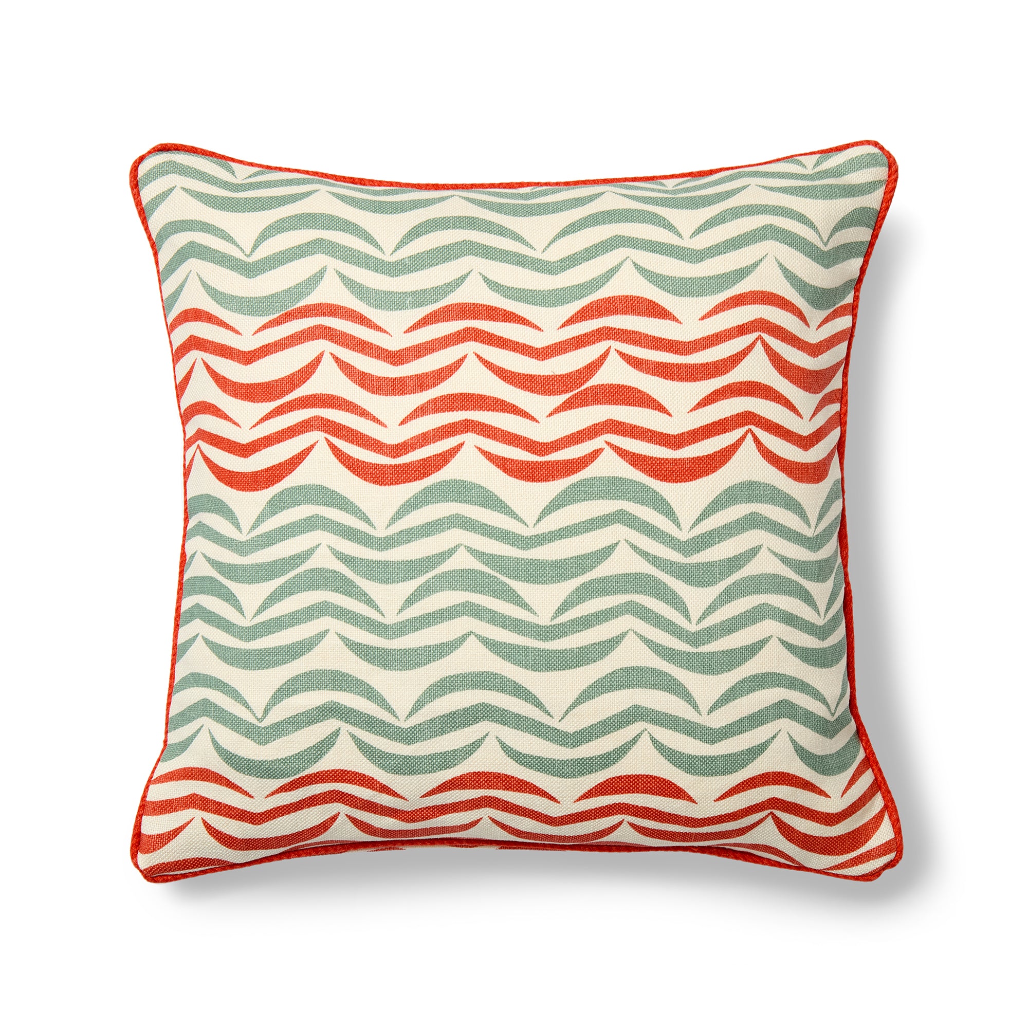 Waves Cushion - Orange/Grey