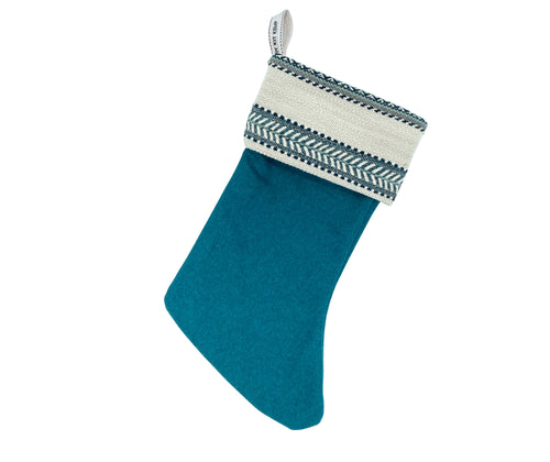 Woven Ribbon on Wool Stocking