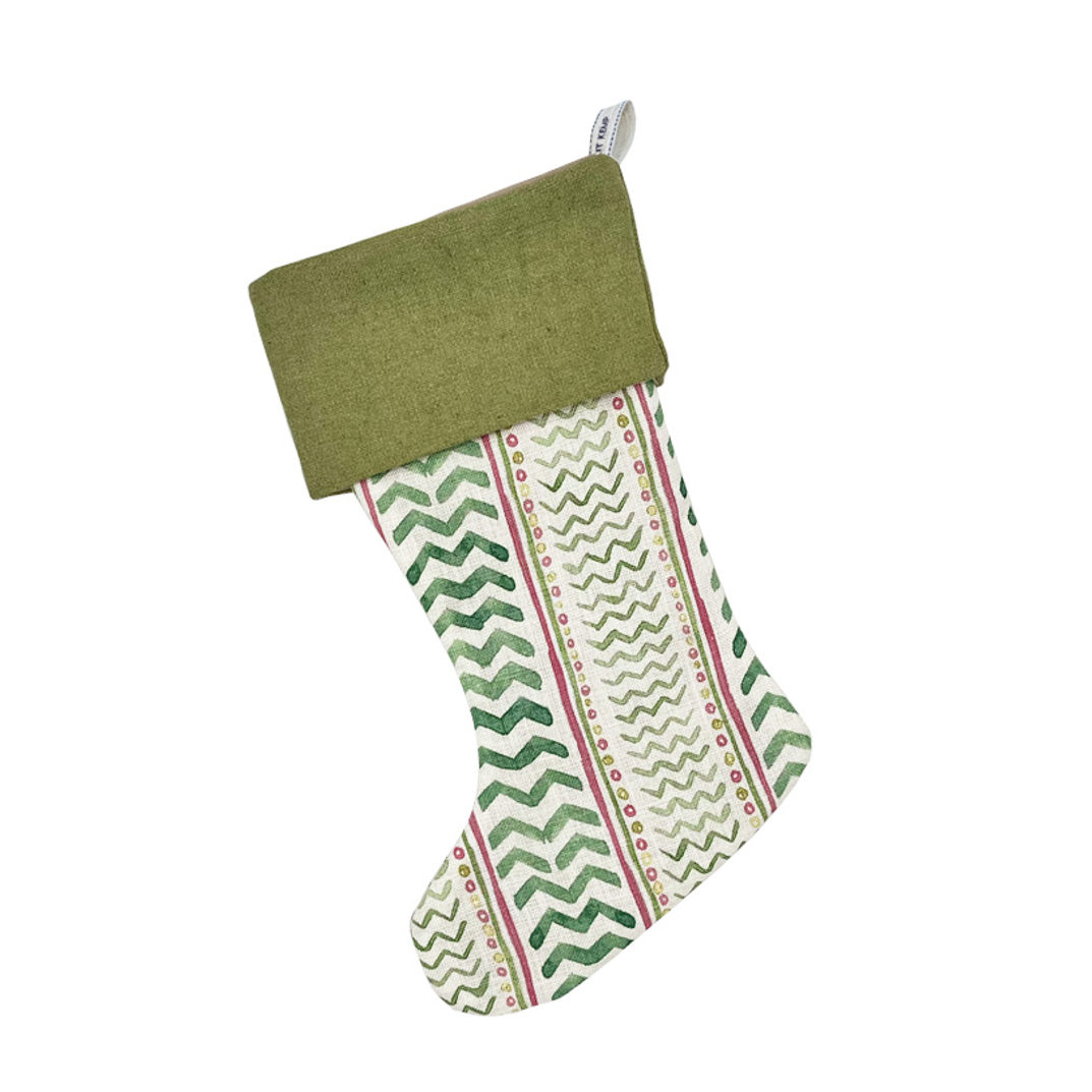 Kit Kemp Wriggle Room fabric offcuts are used to make this stylish stocking, perfect as a gift and festive home decoration. 