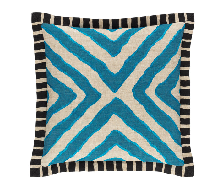 Capsule collection Arrows Turquoise square cushion