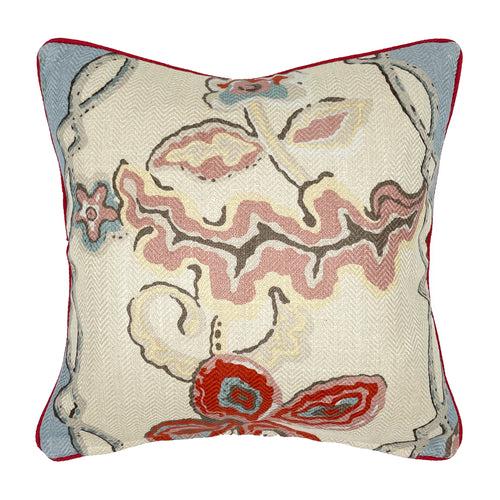 Chainstitch Blue Cushion