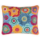 Introducing Kit Kemp's Bramble hand embroidered Cushion, from her New Forest Collection with Annie Selke. This wonderful cushion is bursting with hand embroidered florals, embellished with ribbons and boucle yarn to produce a cushions that is overflowing with design detail and colour,in orange,red and blue. This rectangular cushion is piped in velvet and has a plain reverse. 